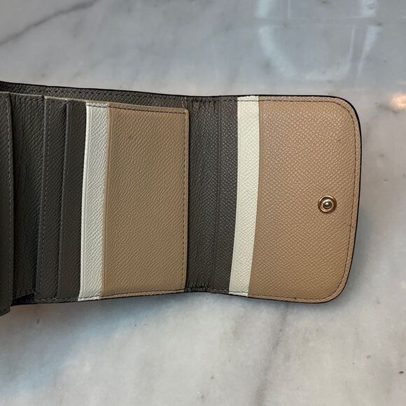 Coach Wallet Leather Cross Grained Gray Compact Bifold Wallet - Picture 14 of 16